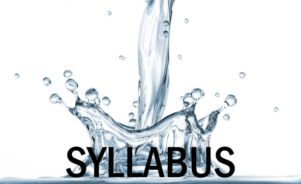 Decorative Image of Splashing Water, labeled as Syllabus